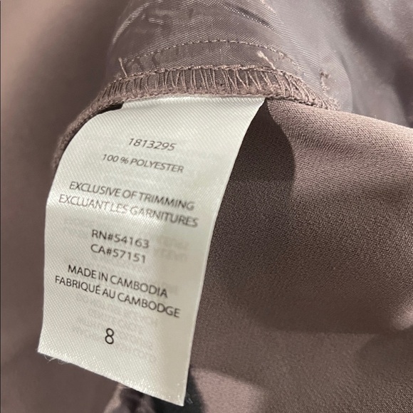 DKNY Wide Leg Pants Trousers Taupe Brown Pockets One Pleat Elastic Waistband 8 - Picture 8 of 11